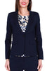 BLUE JERSEY SINGLE BREASTED BLAZER JACKET