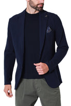 Bob giacca blazer monopetto in jersey stretch blu