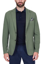 Bob giacca blazer monopetto in jersey stretch verde