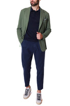 Bob giacca blazer monopetto in jersey stretch verde