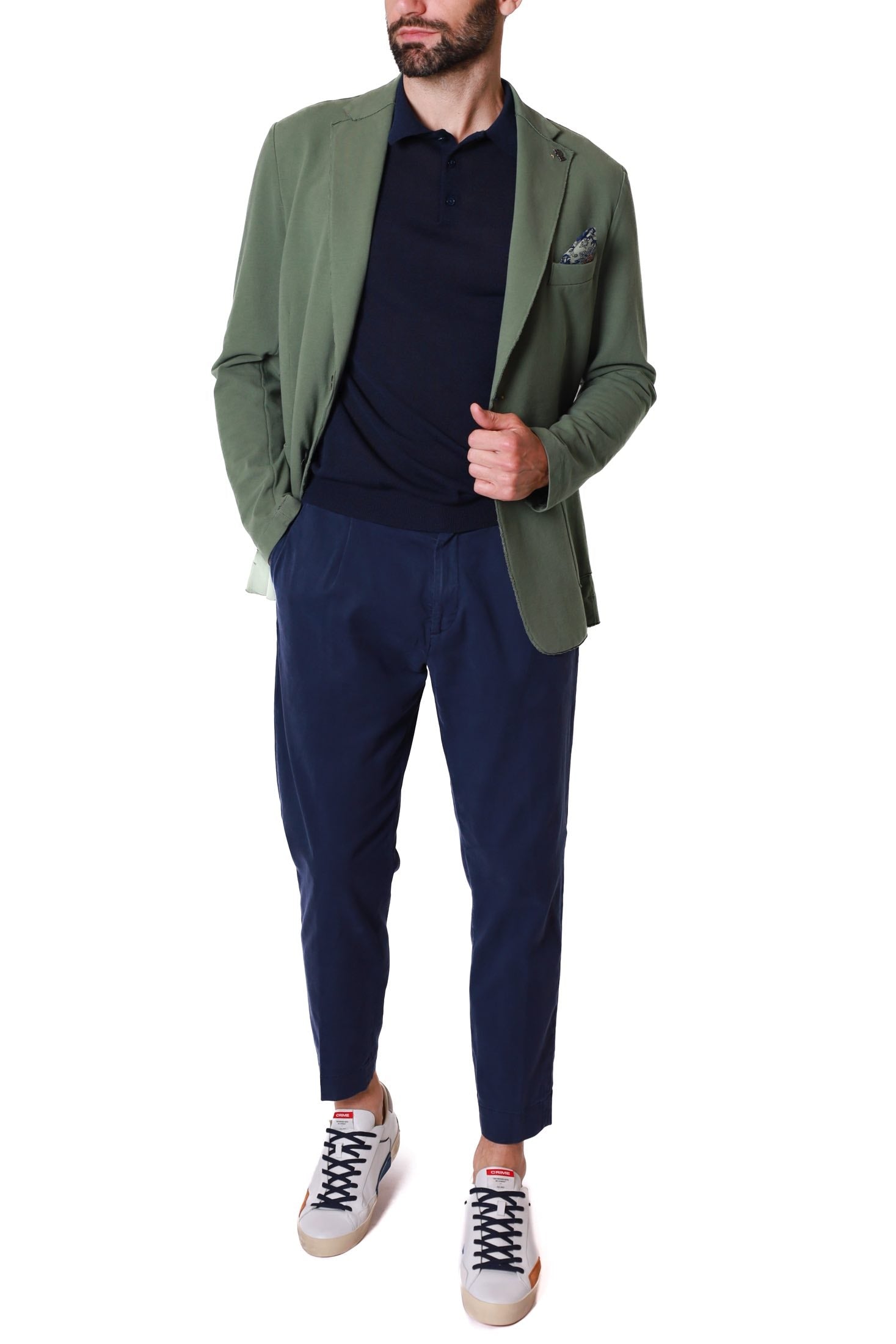 Bob giacca blazer monopetto in jersey stretch verde