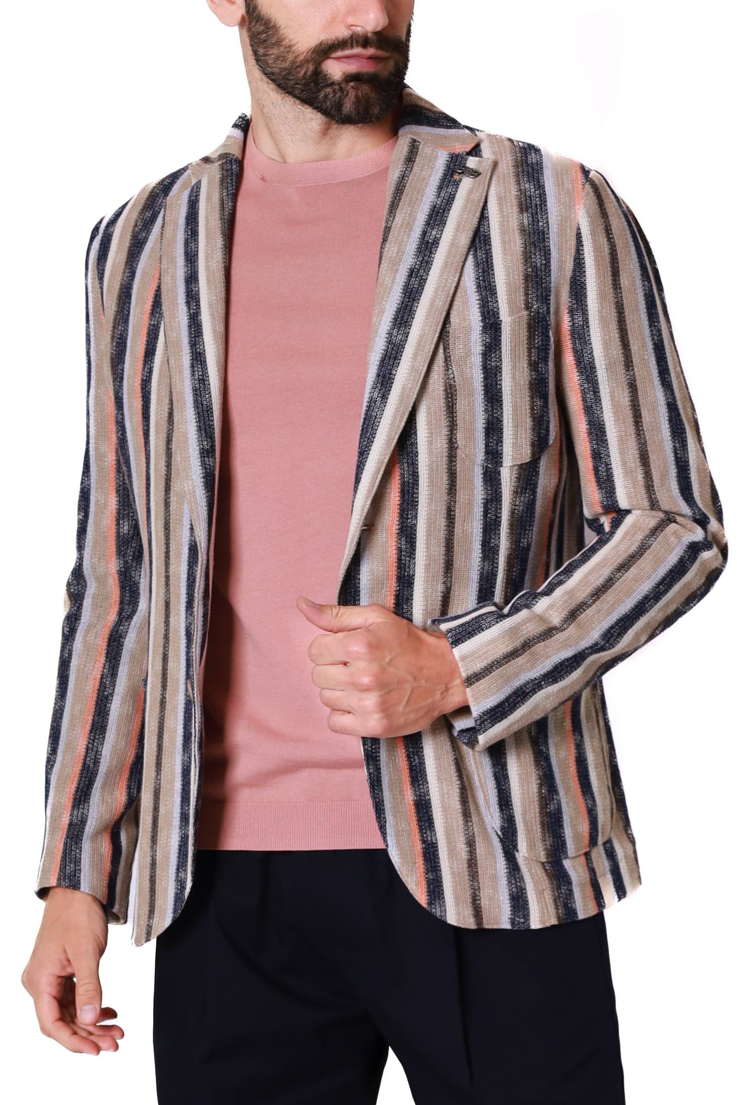 Bob giacca blazer monopetto in maglia fantasia