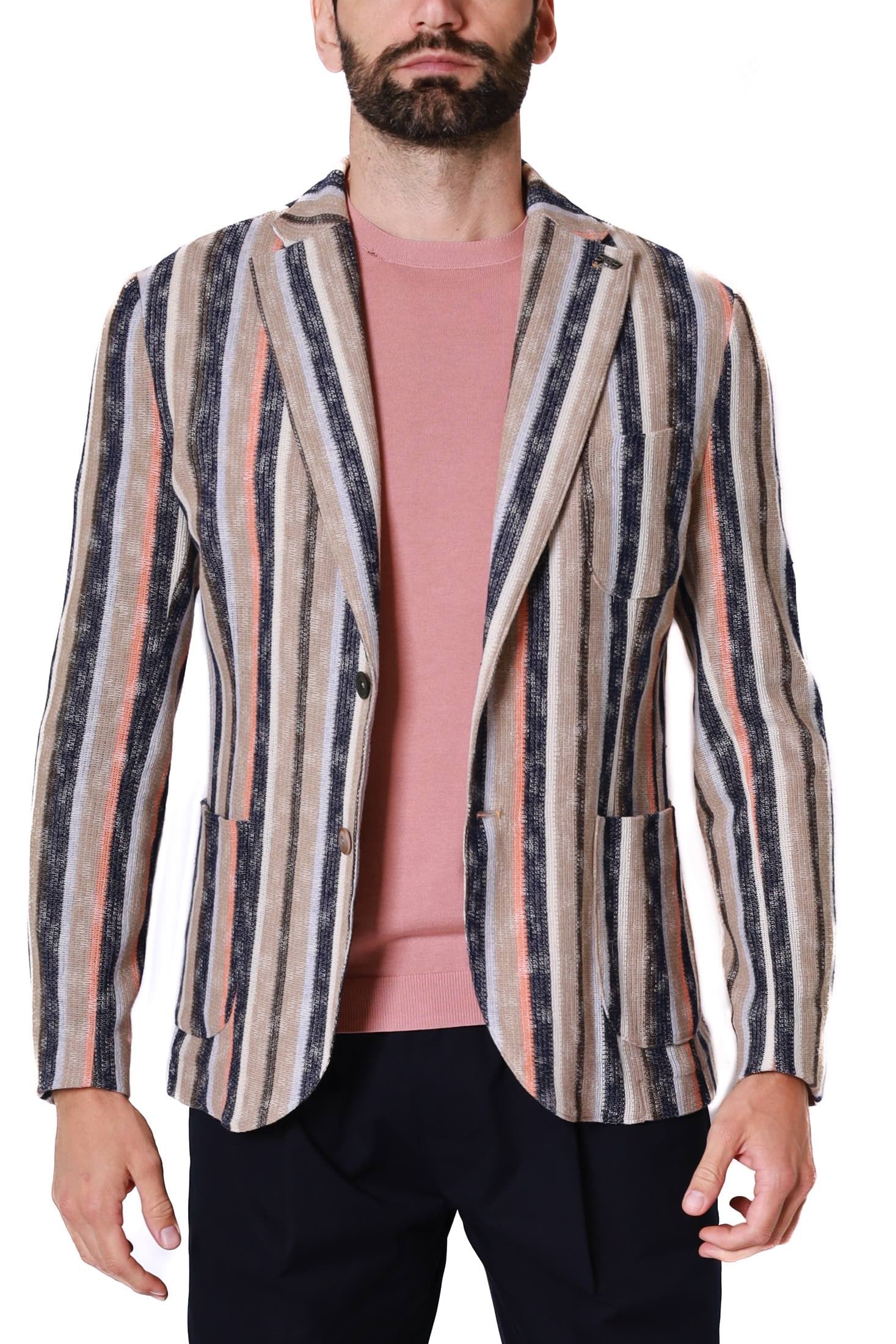 Bob giacca blazer monopetto in maglia fantasia