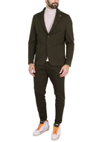 Outfit giacca blazer monopetto in punto milano verde