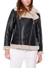 WOMEN'S BLACK ECO SHEEPSKIN BIKER JACKET