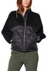 WOMEN'S SHORT JACKET IN BLACK CLOTH AND NYLON