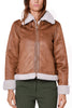 WOMEN'S COGNAC ECO SHEEPSKIN JACKET