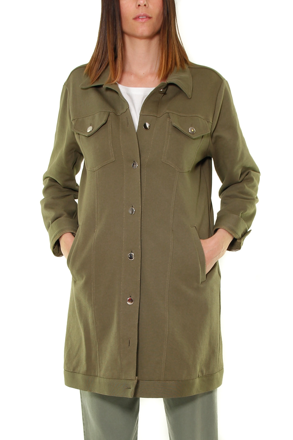 Dixie giacca in felpa lunga linea oversize verde