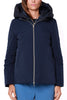 WOMEN'S SHORT WINTER JACKET WITH BLUE HOOD