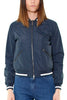 JACKE IM BOMBER-STIL AUS BLAUEM NYLON