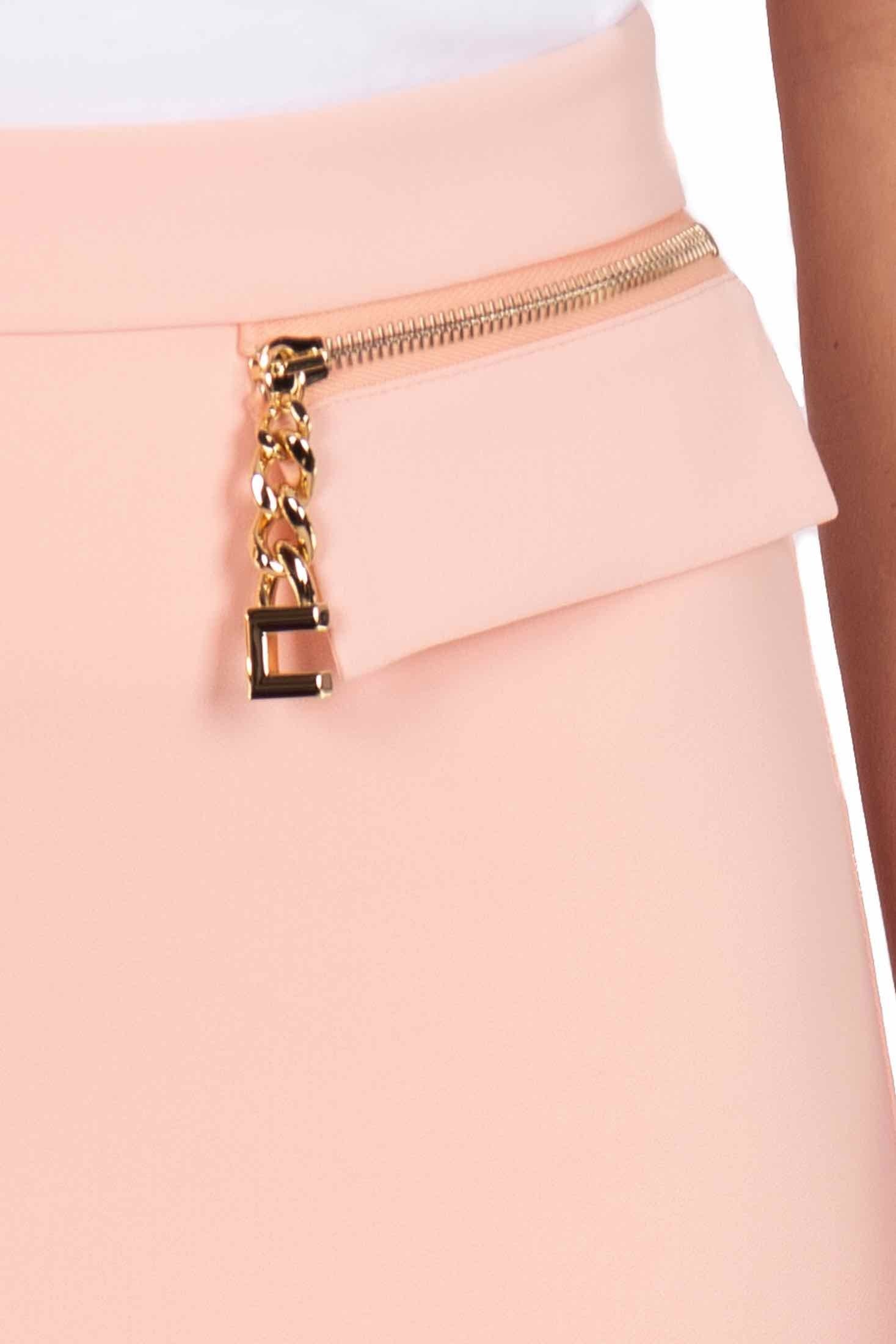 Elisabetta Franchi gonna corta con balza rosa