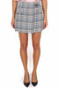 SHORT SKIRT IN GREY CHECKED BOUCLE FABRIC