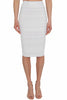 WHITE KNIT LONGUETTE SKIRT