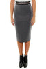 SILVER LUREX KNITTED LONGUETTE SKIRT