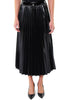 PLEATED MIDI SKIRT WITH BLACK PATENT EFFECT