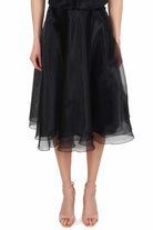 Elisabetta Franchi gonna midi di tulle svasata nero