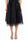 BLACK FLARED TULLE MIDI SKIRT