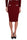 BURGUNDY RIBBED KNIT PENCIL SKIRT