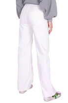 Please jeans a palazzo in bull denim bianco