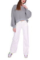 Please jeans a palazzo in bull denim bianco