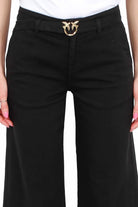 Pinko jeans a palazzo in bull denim nero