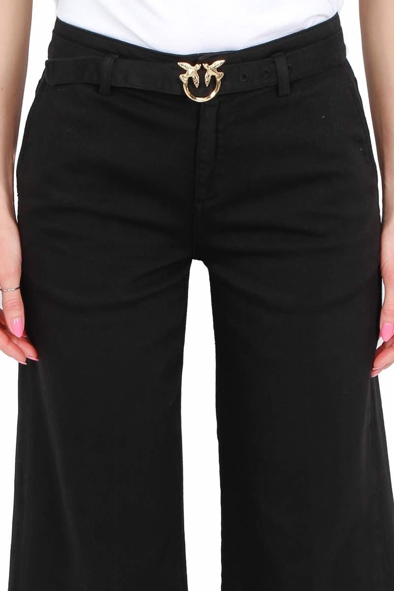 Pinko jeans a palazzo in bull denim nero