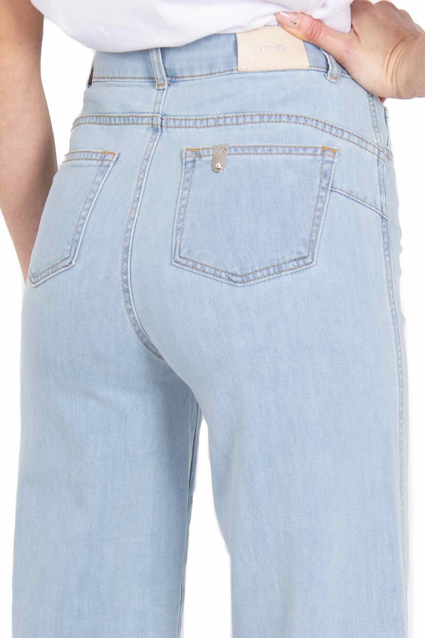 Blu Denim jeans a palazzo in denim chiaro azzurro