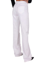 Elisabetta Franchi jeans a palazzo in denim stretch bianco