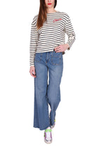 Emme Marella jeans a palazzo in denim stretch blu