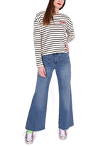 Emme Marella jeans a palazzo in denim stretch blu