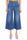 HIGH WAISTED PALAZZO JEANS IN COTTON AND LINEN CANVAS, BLUE