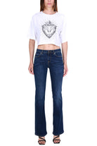 Pinko jeans a zampa in tela denim blu