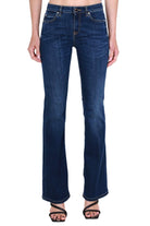 Pinko jeans a zampa in tela denim blu