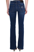 Pinko jeans a zampa in tela denim blu