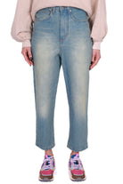 Souvenir jeans baggy vita alta in denim azzurro