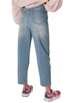 Souvenir jeans baggy vita alta in denim azzurro