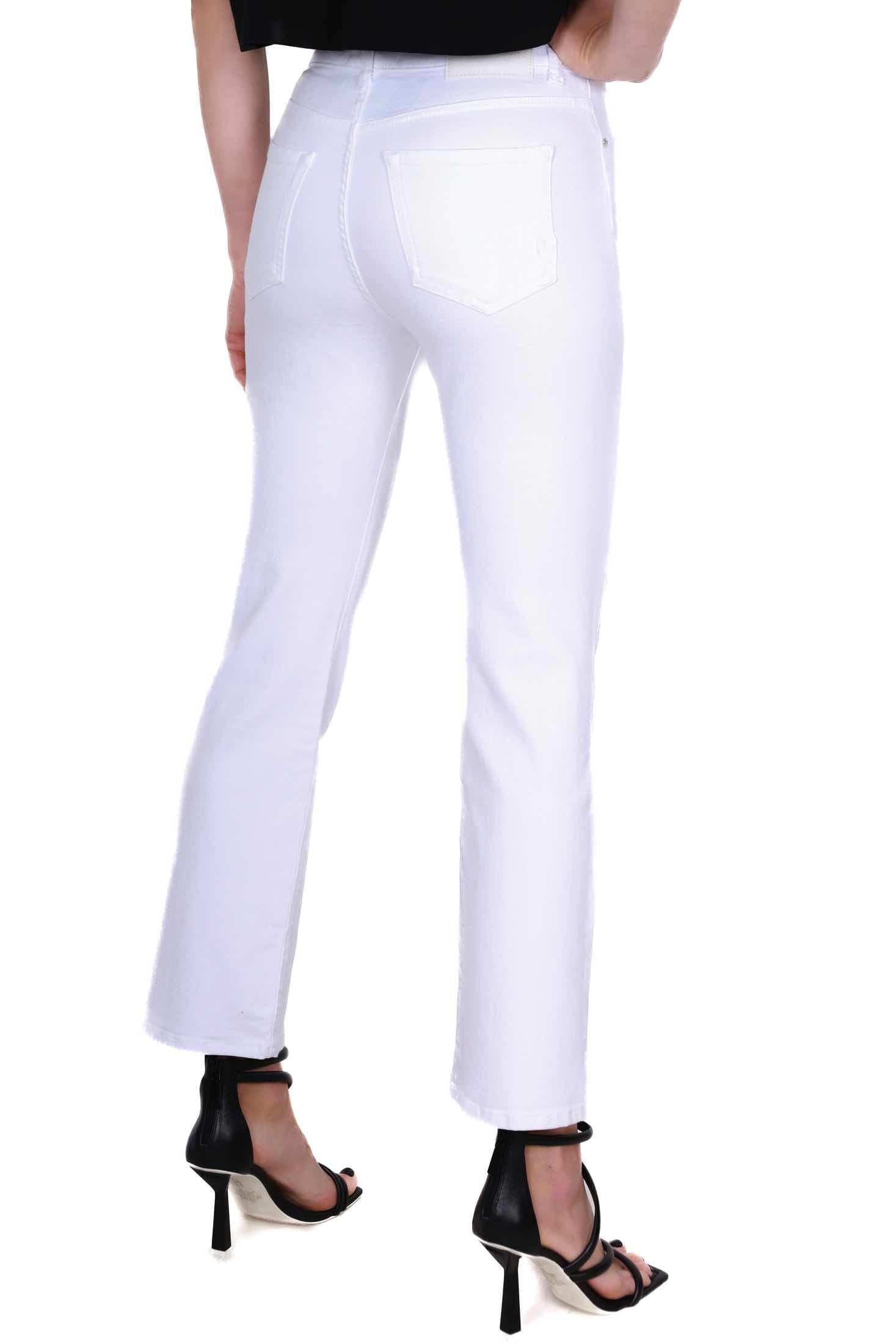 Pinko jeans boot cut in tela bull denim bianco