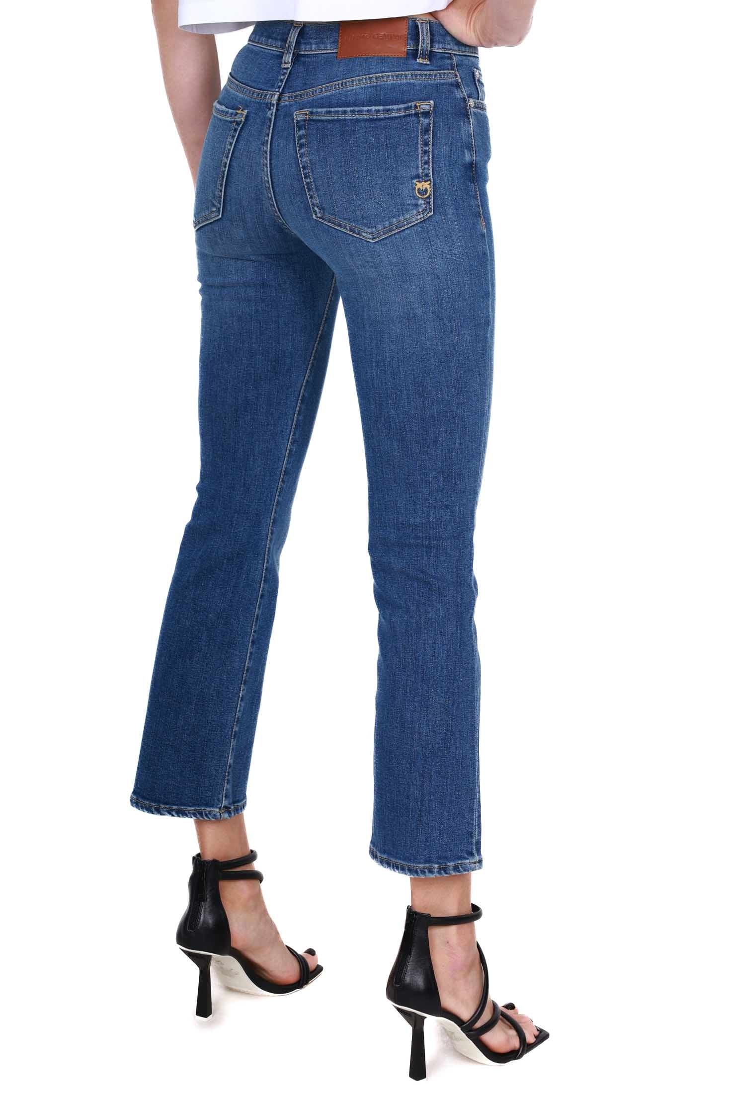 Pinko jeans boot cut in tela denim blu