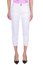 Fracomina jeans carrot fit in denim bianco