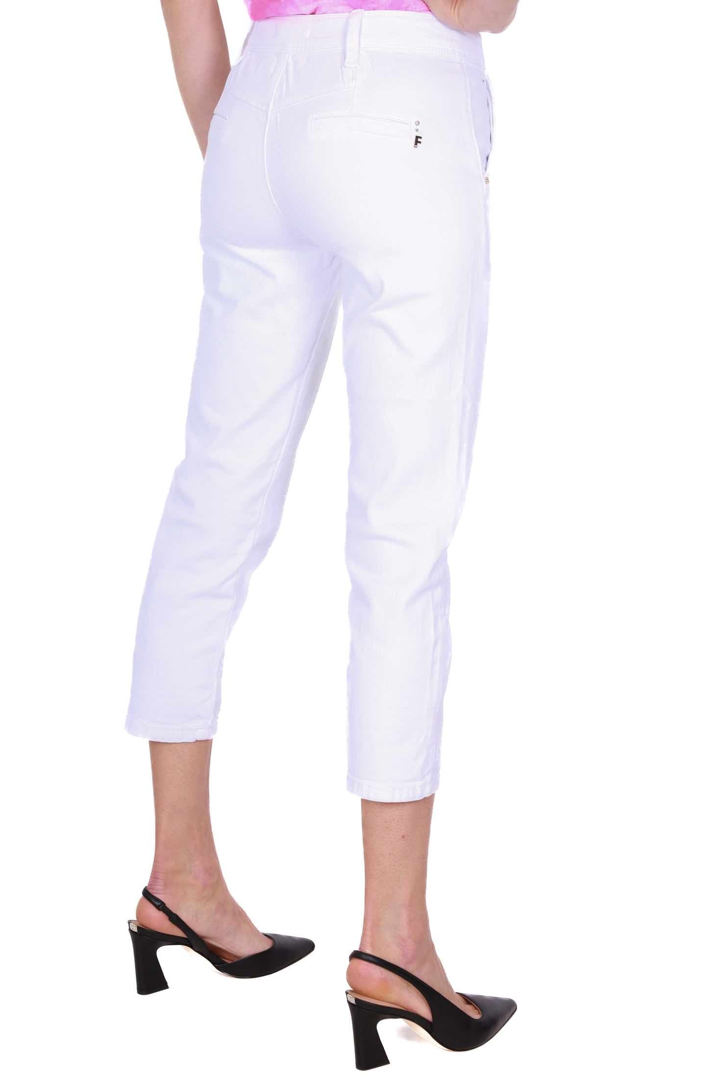 Fracomina jeans carrot fit in denim bianco