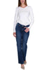 BOOT CUT JEANS IN BLUE STRETCH DENIM