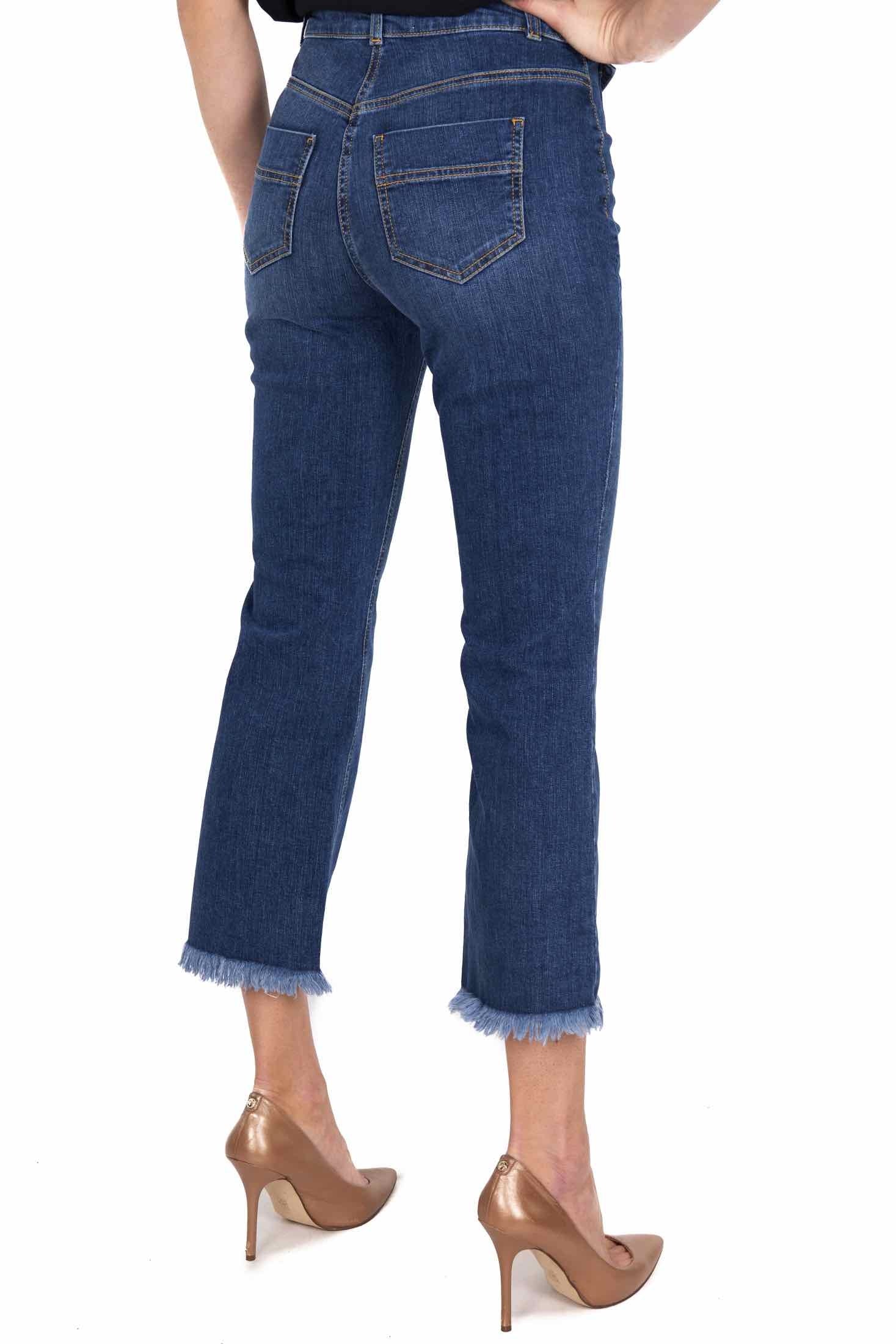 Elisabetta Franchi jeans cropped a zampetta blu