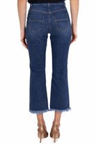 Elisabetta Franchi jeans cropped a zampetta blu