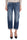 JEANS CROPPED GAMBA LARGA BLU