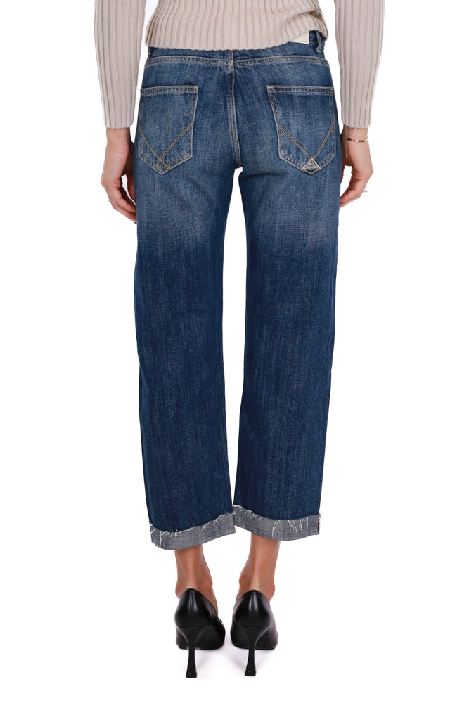 Roy Roger's Donna jeans cropped gamba larga blu