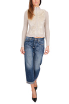 Roy Roger's Donna jeans cropped gamba larga blu