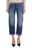 BLUE WIDE LEG CROPPED JEANS