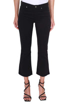 Ax Donna jeans flare cropped in cotone stretch nero