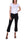 FLARE CROPPED JEANS IN BLACK STRETCH COTTON