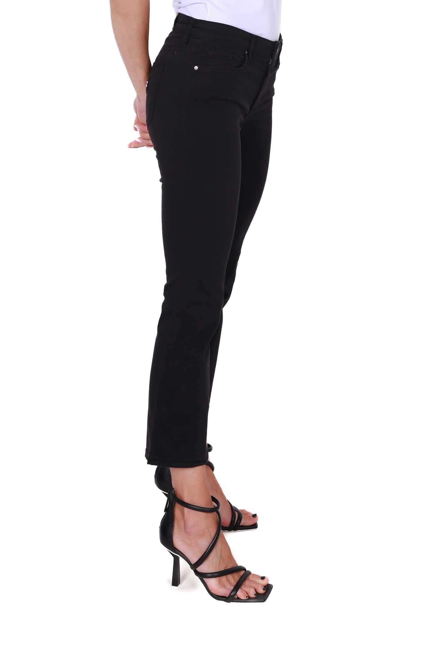 Ax Donna jeans flare cropped in cotone stretch nero